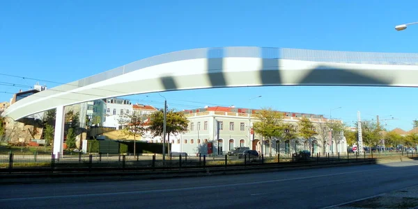 Portugal Lisboa Brasília Ponte Pedonal Sobre Rodovia — Fotografia de Stock
