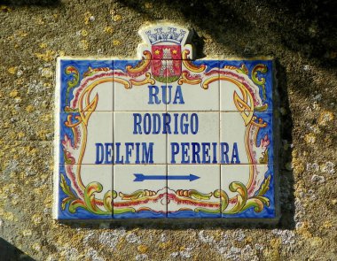 Portekiz, Sintra, 42 R. Rodrigo Delfim Pereira, sokak adıyla Azulejo.