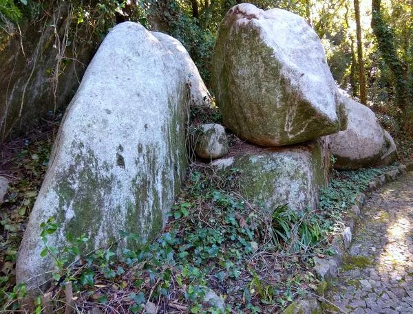Portugal Sintra Pena Park Parkgebied Stenen Blokken — Stockfoto