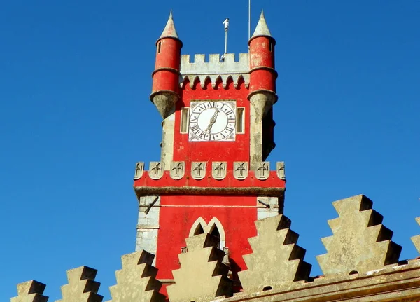 Portugal Sintra Palácio Pena Vista Para Torre Relógio — Fotografia de Stock