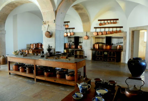 Portugal Sintra Palácio Pena Interior Palácio Cozinha Antiga — Fotografia de Stock