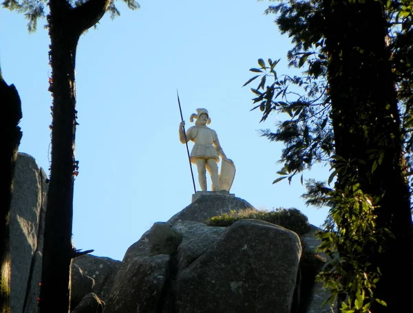 Portugal Sintra Peña Park Estatua Del Guerrero Estatua Guerreiro — Foto de Stock