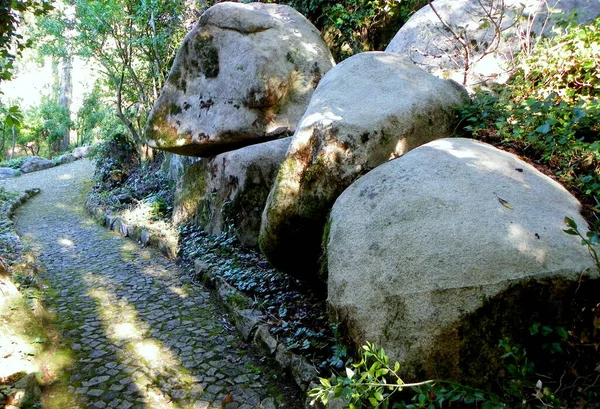 Portugal Sintra Pena Park Parkgebied Stenen Blokken — Stockfoto
