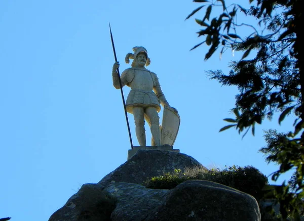 Portogallo Sintra Parco Della Pena Statua Del Guerriero Estatua Guerreiro — Foto Stock