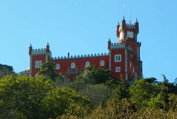 Portugalsko Sintra Palác Pena Pohled Starý Palác Červený Bit — Stock fotografie