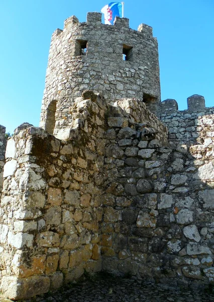 Portugal Sintra Hedarnas Slott Castelo Dos Mouros Fästningstornet — Stockfoto