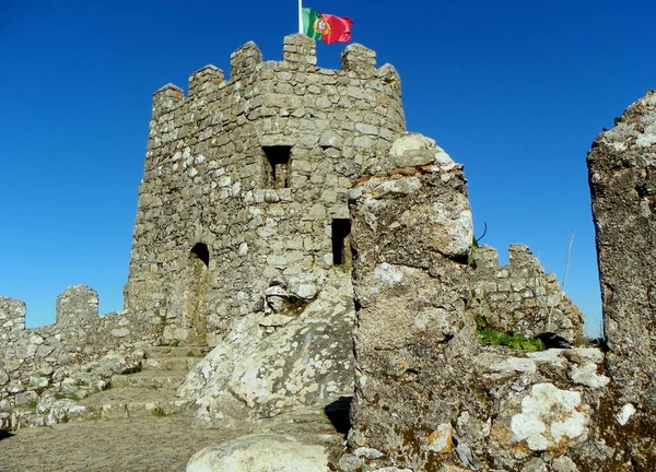Portugália Sintra Mór Vár Castelo Dos Mouros Erődtorony — Stock Fotó