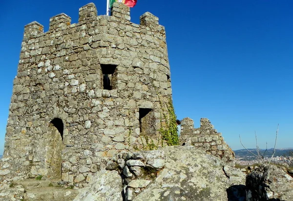 Portugália Sintra Mór Vár Castelo Dos Mouros Erődtorony — Stock Fotó