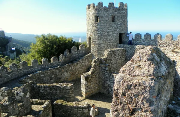 Portogallo Sintra Castello Dei Mori Castelo Dos Mouros Mura Torre — Foto Stock