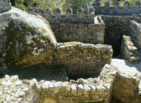 Португалия Синтра Замок Мавров Castelo Dos Ferros Стены Башня Крепости — стоковое фото