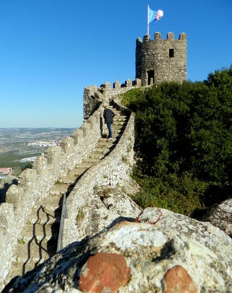 Portugália Sintra Mórok Vára Castelo Dos Mouros Erőd Falai Tornya — Stock Fotó
