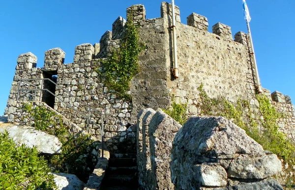 Португалія Сінтра Замок Маврів Castelo Dos Mouros Вежа Стіни Фортеці — стокове фото