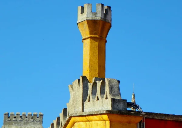 Португалия Синтра Дворец Пена Сторожевая Башня Стоковое Изображение