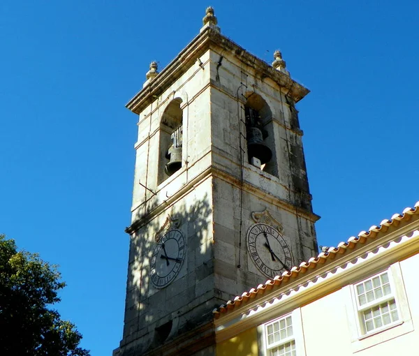 Portugália Sintra Praca Republica Torre Relogio Harangláb Órával — Stock Fotó
