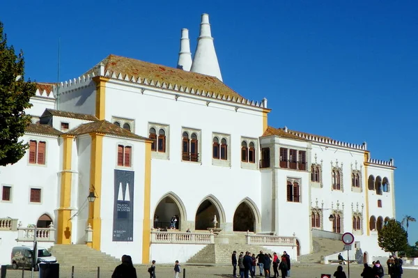 Portugal Sintra Praca Republica Nationaal Paleis Sintra Palacio Nacional Sintra — Stockfoto