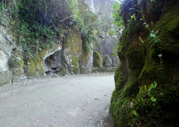 Portugalia Sintra Quinta Regaleira Ścieżki Kamienne Łuki — Zdjęcie stockowe