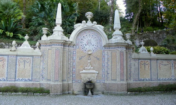 Portugal Sintra Quinta Regaleira Fountain Abundance Fonte Abundancia — 스톡 사진
