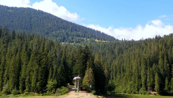 Ucrânia Transcarpathia Synevir Lago Lago Paisagem Floresta Montanha — Fotografia de Stock