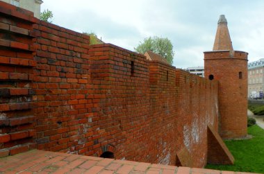 Polonya, Varşova, Podwale sokağı, eski kasaba tahkimatları, kule ve duvarlar