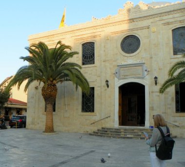 Yunanistan, Girit, Heraklion, PI. Agiou Titou, Aziz Titus Katedrali, kilisenin yüzü