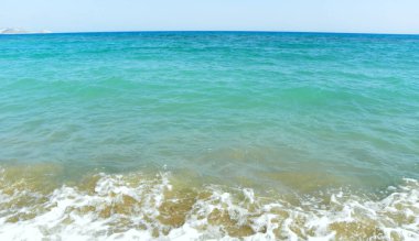Greece, Crete, Heraklion, Ammoudara Beach, seascape with mountains