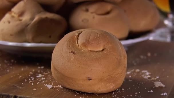 干茴香饼干将与莫斯卡托甜酒一起食用 在圣马蒂诺的节日 即收获之日 西西里民俗文化习俗 — 图库视频影像