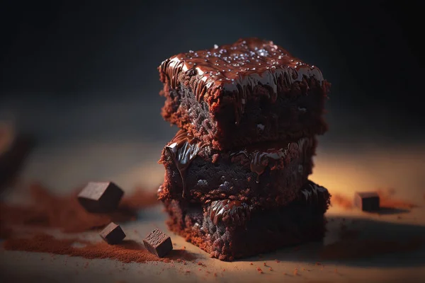 Пирожные Крупным Планом Вкусный Шоколадный Торт Темном Фоне — стоковое фото