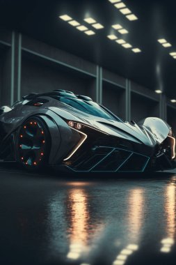 Gelecekçi konsept araba. Spor araba duvar kağıdı.