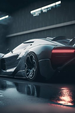 Gelecekçi konsept araba. Spor araba duvar kağıdı.