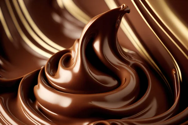 Textura Chocolate Líquido Close Chocolate Quente Líquido — Fotografia de Stock