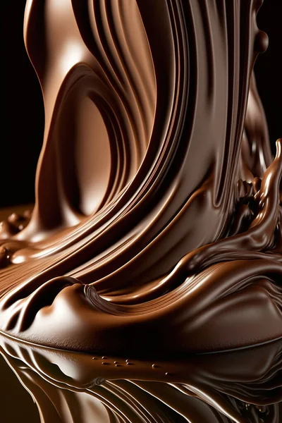 液体チョコレートの質感を閉じます フルードホットチョコレート — ストック写真