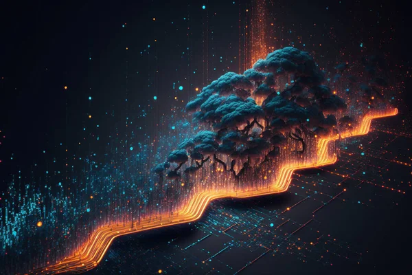 Искусственный Интеллект Облачные Вычисления Концепция Киберпространства — стоковое фото