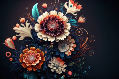 Renkli çiçek arkaplanı veya duvar kağıdı