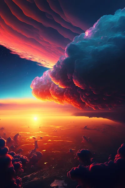 Gorgeous Sunset Cloudscape Beautiful Nature Wallpaper — Stock Photo, Image