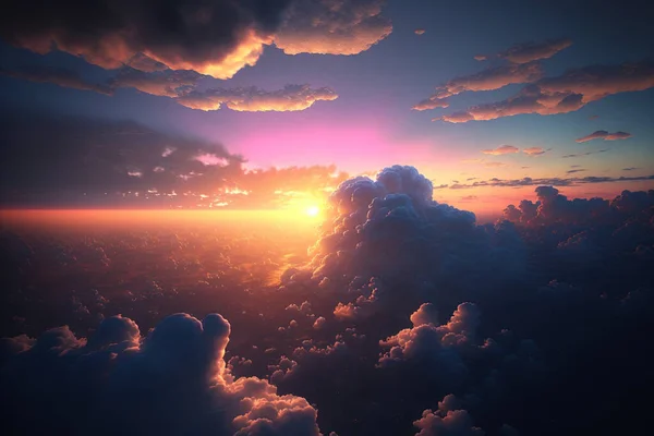Πανέμορφο Ηλιοβασίλεμα Cloudscape Όμορφη Φύση Ταπετσαρία — Φωτογραφία Αρχείου