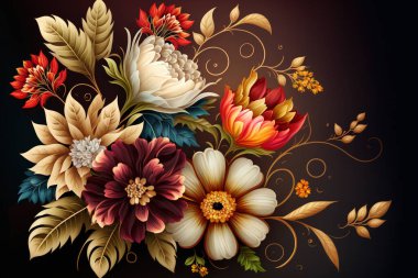 Renkli çiçek duvar kağıdı, güzel botanik arka plan, çiçek arkaplanı.