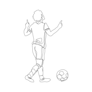 Futbol, futbolcu topa vuruyor, futbolcu şut atıyor ve gol atıyor, bir oyuncu galibiyet izole vektörünü seçiyor.