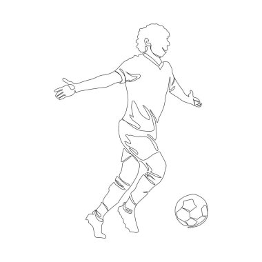 Futbol, futbolcu topa vuruyor, futbolcu şut atıyor ve gol atıyor, bir oyuncu galibiyet izole vektörünü seçiyor.