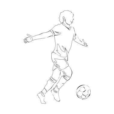 Futbol, futbolcu topa vuruyor, futbolcu şut atıyor ve gol atıyor, bir oyuncu galibiyet izole vektörünü seçiyor.