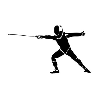 Eskrim sanatçısı veya kılıç karalama stili çizim el çizimi vektörü