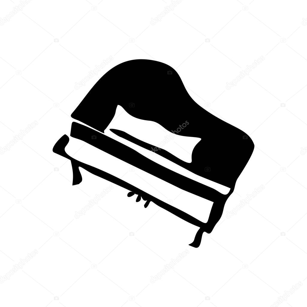 Grand piano instrument icon. Simple illustration of grand piano instrument vector icon for web design isolated on white background