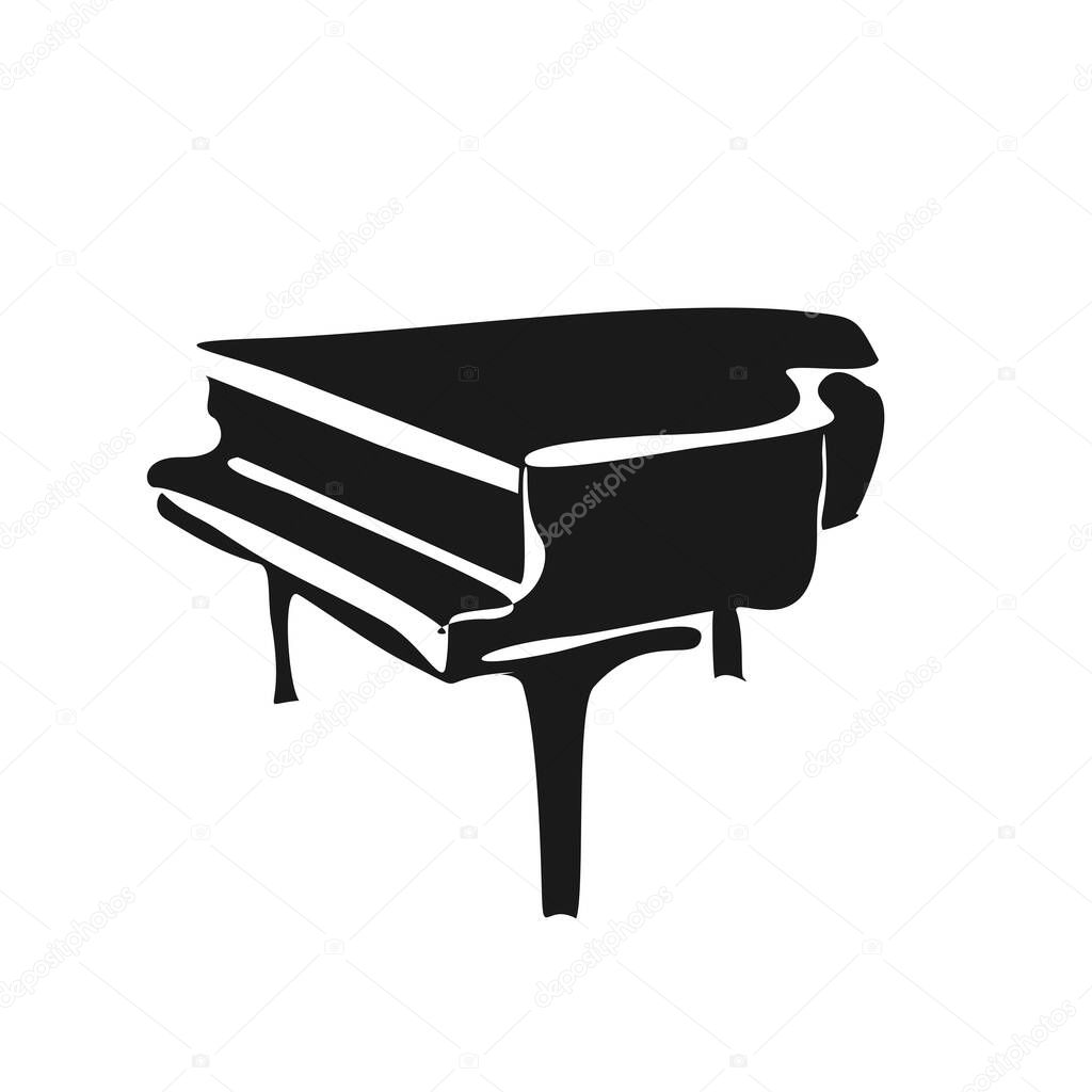 Grand piano instrument icon. Simple illustration of grand piano instrument vector icon for web design isolated on white background