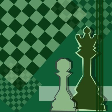Satranç arka planı. Satranç turnuvası için poster. Soyut satranç tasarımı çizimi. Satranç günü konsepti. Rekabet, entelektüel spor, şampiyonluk.