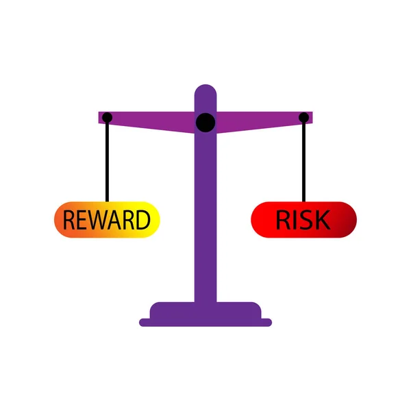 Reward Risk Scales Financial Management Business Success Strategy Vector Illustration — Stock Vector