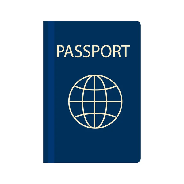 Gouden Blauwe Paspoort Document Symbool Toerisme Vector Illustratie Afbeelding Voorraad — Stockvector