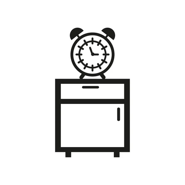 Ikon Alarm Jam Alarm Jam Pada Ikon Meja Waktu Jam - Stok Vektor