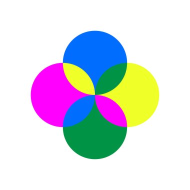 Renkli kesişen daireler. Infographic tasarım düzeni. Çember diyagram bilgi kümesi. Vektör çizimi. Stok görüntüsü. EPS 10.