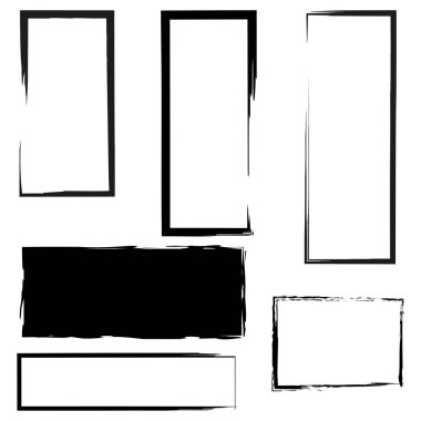 Siyah fırça şekilli soyut desen. Vektör çizimi. Stok görüntüsü. EPS 10.