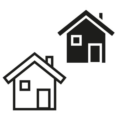 Beyaz arka planda siyah ev simgesi. Modern tasarım. Vektör çizimi. Hisse senedi. 10 saniye..