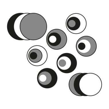 Soyut gri daireler çizerek. Geometrik sanat. Vektör çizimi. Hisse senedi. 10 saniye..